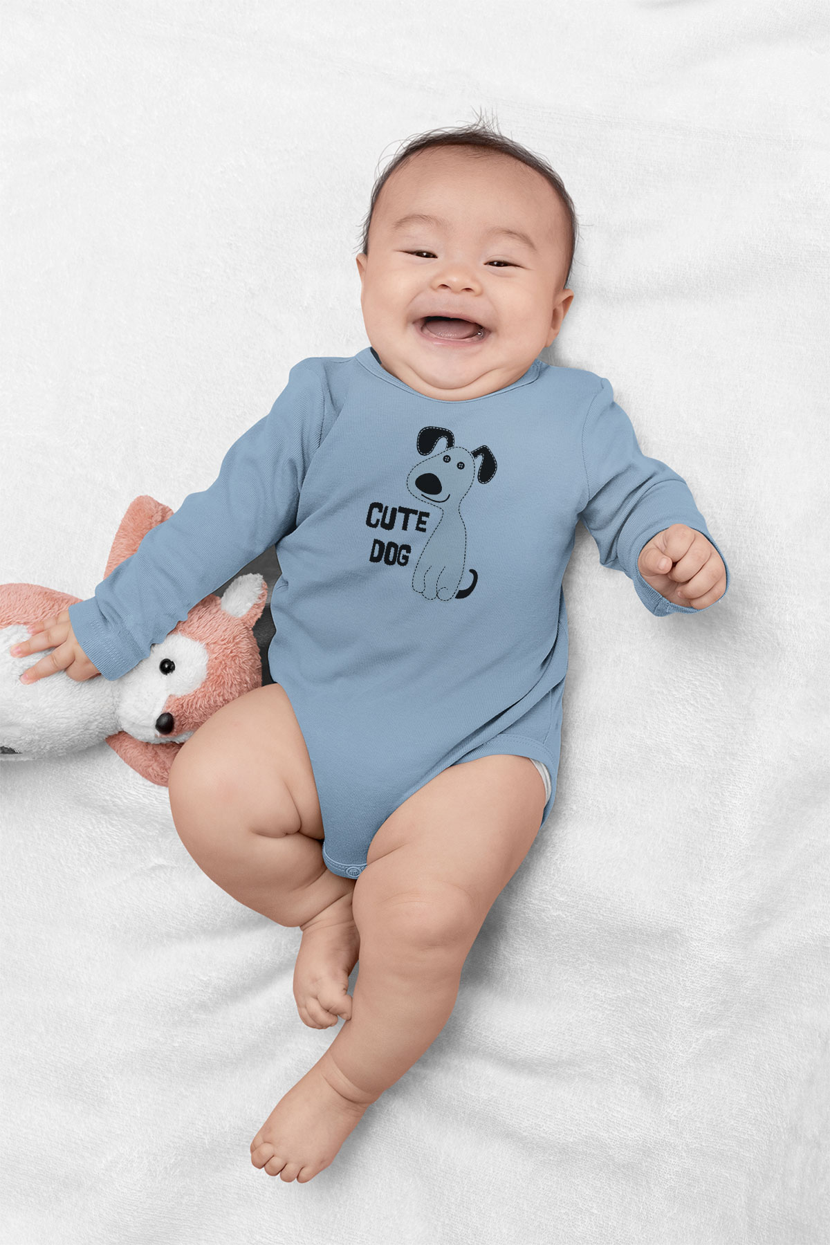 Angemiel Baby Sweet Dog Baby Boy Long-Sleeve The Zibin Blue