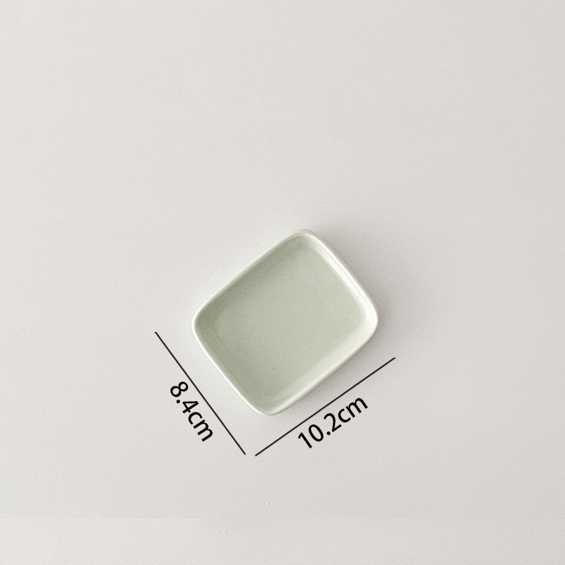 European Ceramic Plate Simple Rectangle Western Restaurant Bakeware Dining Room Desktop Fruit Salad Plates Kitchen Tableware: C-small