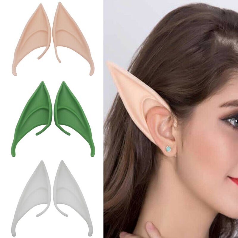 Begränsa 100 halloween latex elf öron älva pixie cosplay krok på fancy dress öron tillbehör