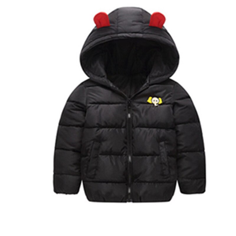 Rusland Kinderen Kleding Winter Down Jas Jongen Bovenkleding Jas Dikke Waterdichte Snowsuit Baby Meisje Kleding Parka Baby Overjas: Black / 90cm
