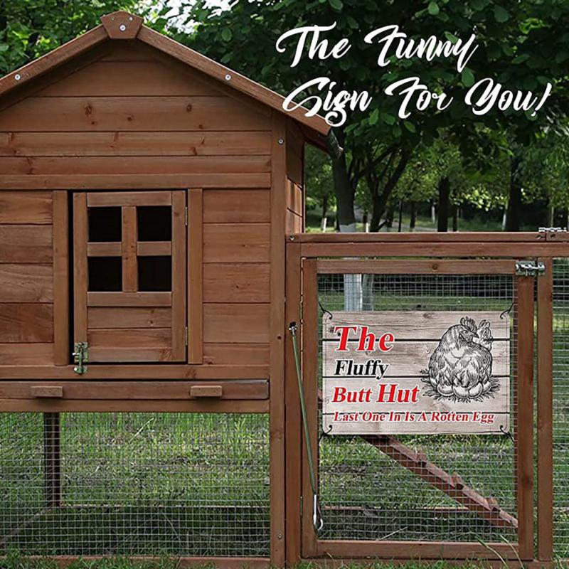 Chicken Coop Wooden Sign Outdoor Cabin Farmhouse Decorative Plaques Fowl Wall Decor Wood Plates Barn Garden Decor Address Signs