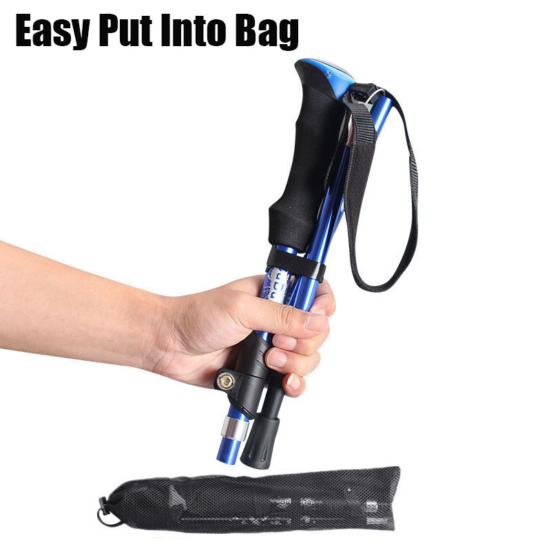 Trekking Poles Folding Hiking Stick Collapsible Hiking Poles Trekking Stick Walking Poles Walking Sticks Easy Put Into Bag