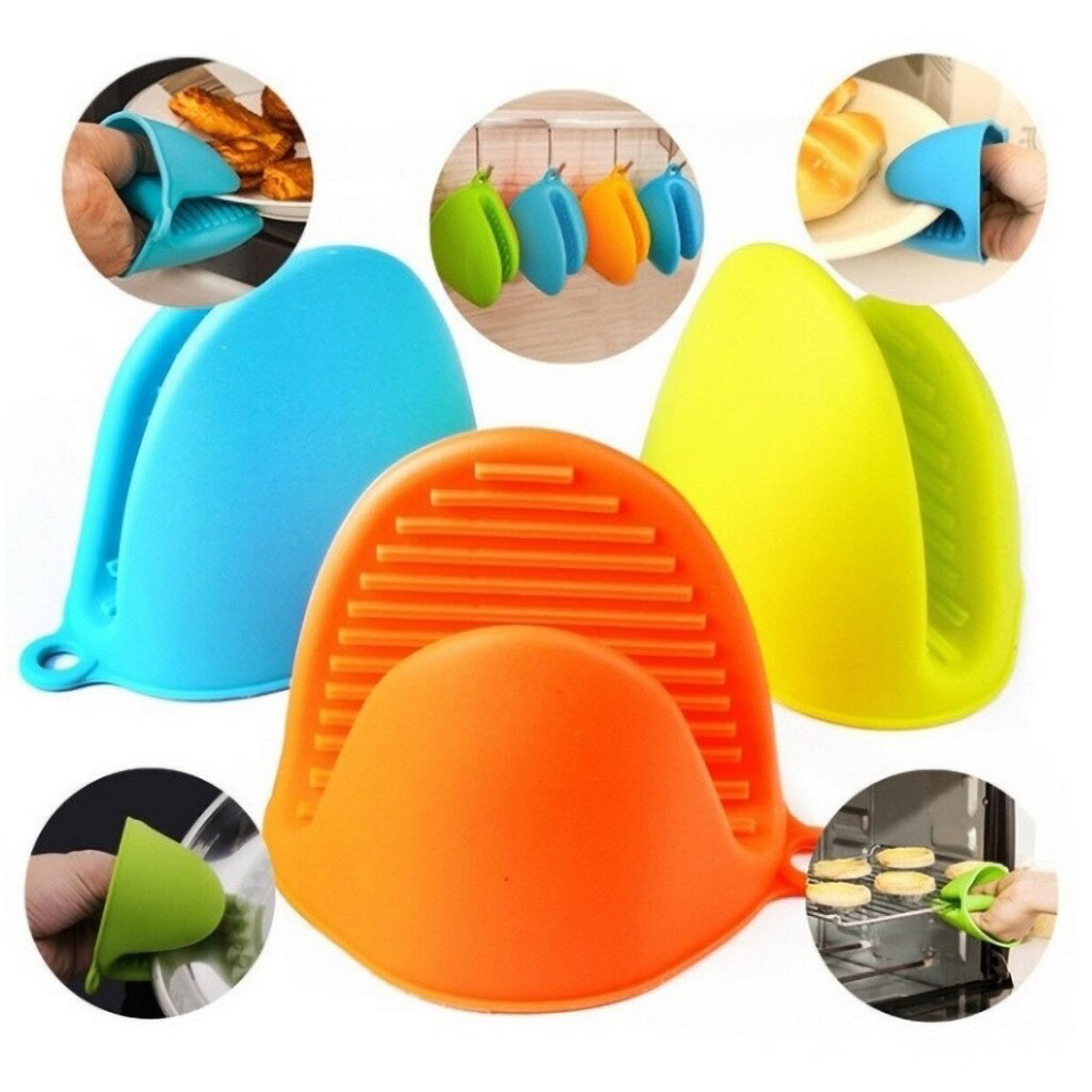 Insulation Clips Kitchen Silicone Heat Resistant Gloves Non Stick Anti-slip Pot Holder Clip Cooking Baking Microwave Oven Mitts