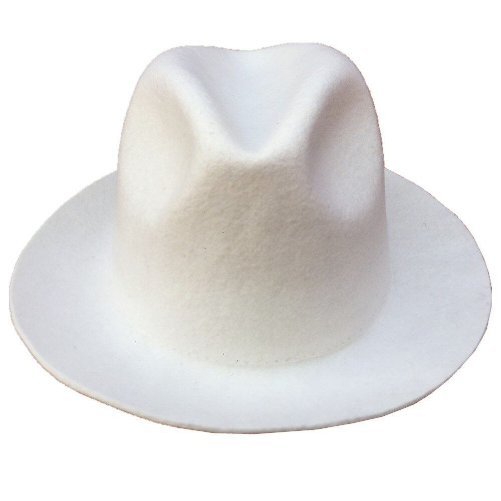 Sombrero Fedora blanco de fieltro de lana a la para mujeres o hombres