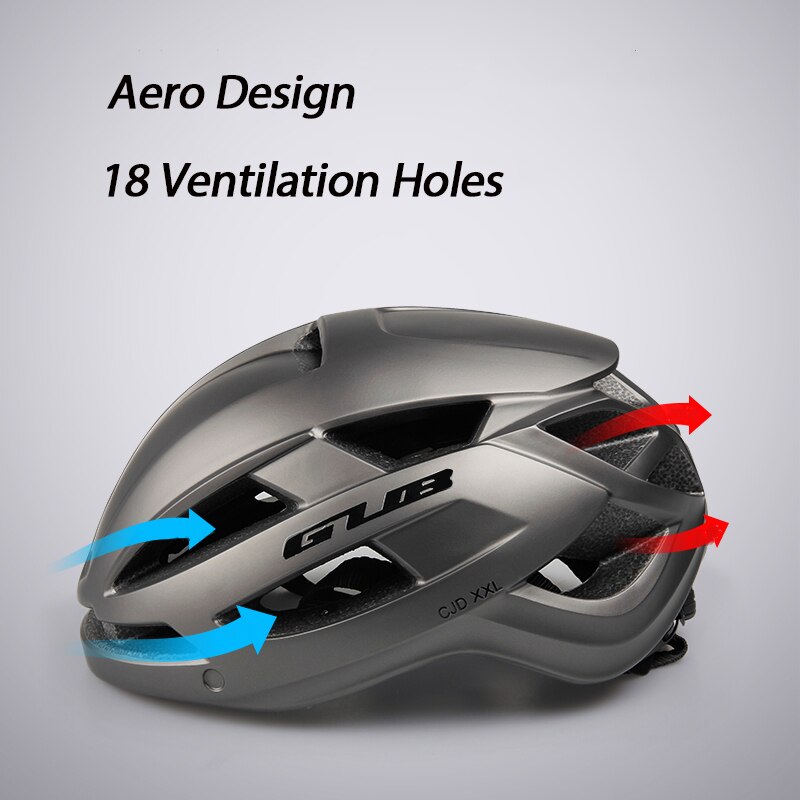 Gub aero cykelhjelm xxl (61-65)  med genopladelig baglygte åndbar thicken eps sports safe hjelm cykeludstyr til mænd