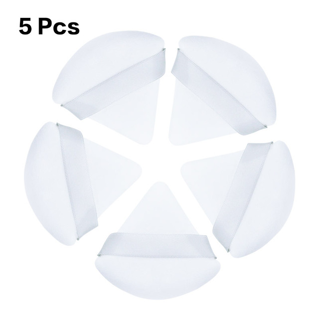 Mini esponja triangular para maquillaje facial, 5/10 Uds., cosméticos, esponja para polvos faciales de algodón suave, herramientas para maquillaje de terciopelo lavables: YELLOW
