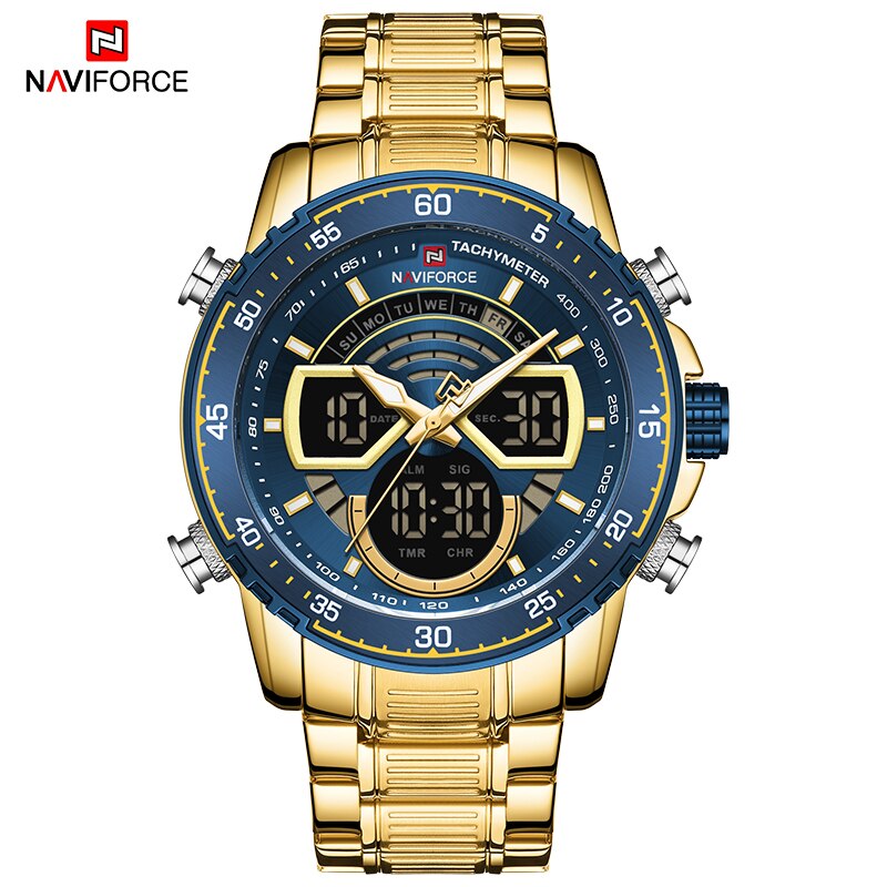 Mannen Horloges Naviforce Luxe Roestvrij-Staal Rosegoud Quartz Horloge Mannen Waterdichte Sport Horloges Relogio Masculino: GBE