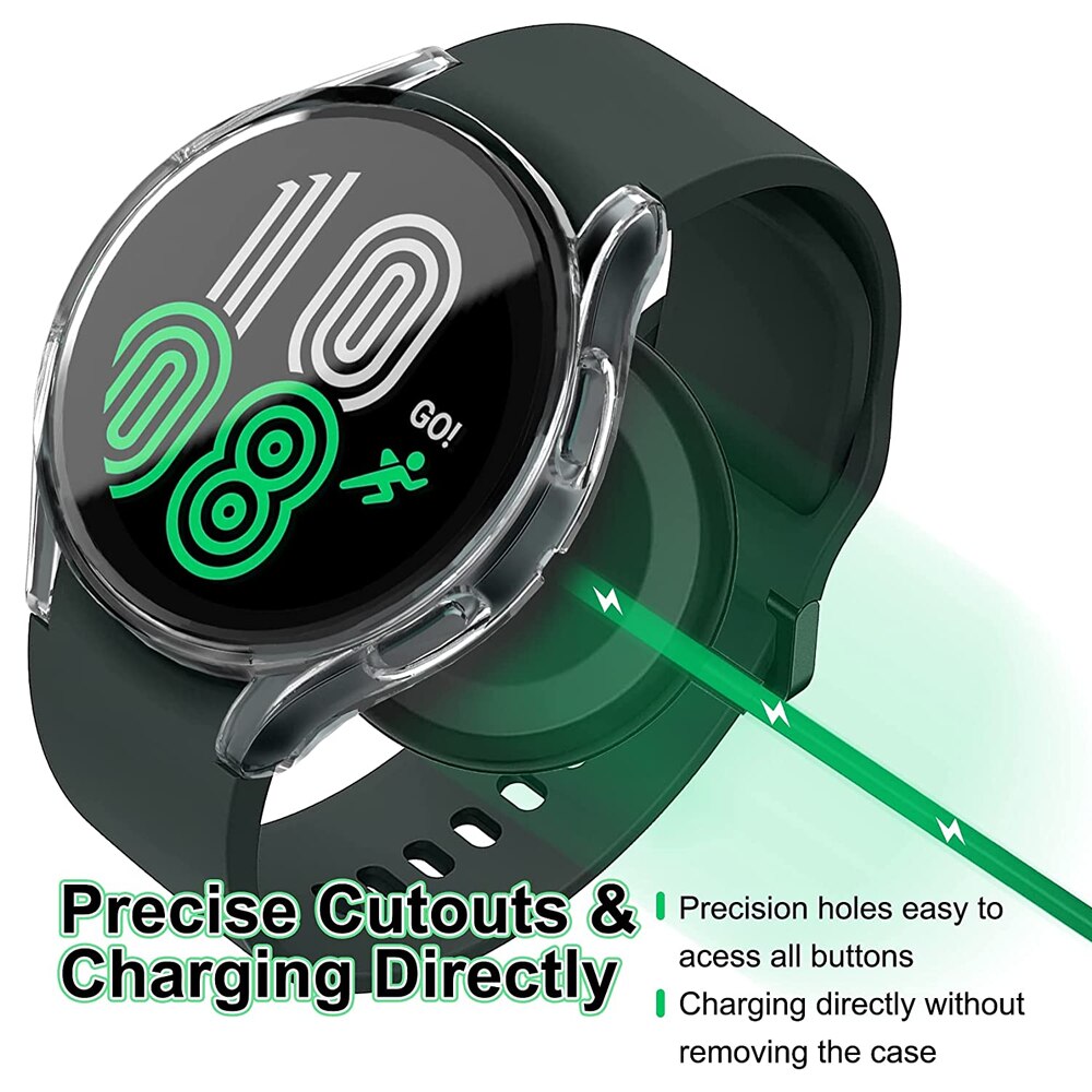 Coque antichoc pour Samsung Galaxy Watch 4, protection d'écran, PC tout autour, anti-rayures, 40mm 44mm