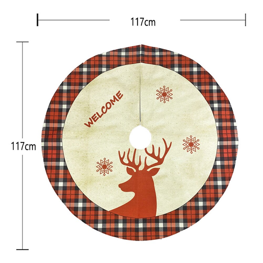 Ronde Elanden Patroon Plaid Non Woven Xmas Boom Rok Tapijt Kerst Decor Nieuwjaar Xmas Party Home Decoratie Tapijt