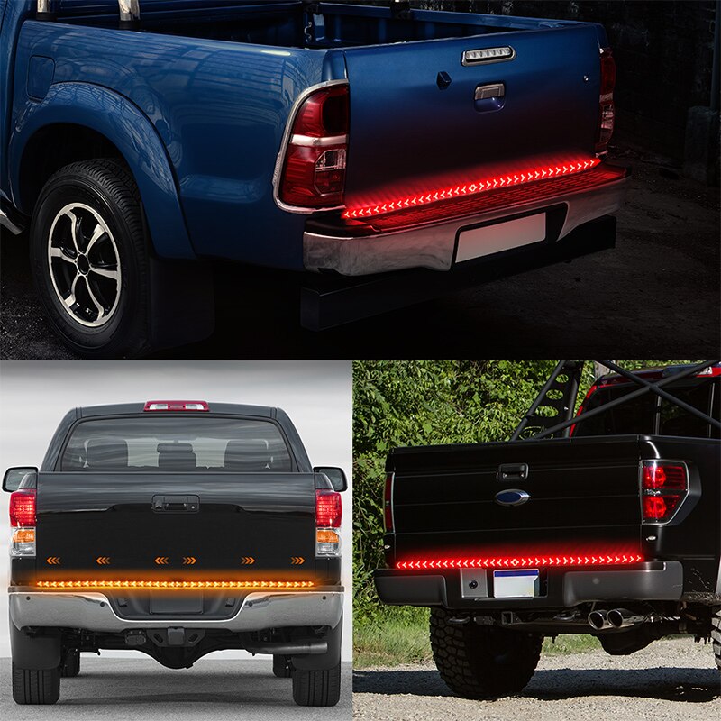 48inch Truck Tailgate LED Strip Light Bar high low beam Triple-row With Reverse Brake Turn Signal For Pickup SUV trailer VAN
