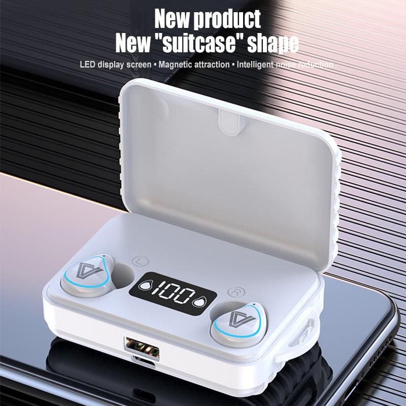Tws sports trådløs bluetooth hovedtelefon 2000 mah ladeboks headset vandtæt øretelefon hifi stereo android ios pc øretelefoner