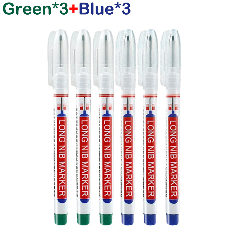 20 mm tiefes See, langer Spitzenkopf, Permanentmarker, Mehrzweck-Perforationsstift aus Metall, wasserdichte Badezimmer-Holzbearbeitungsdekoration: schwarz