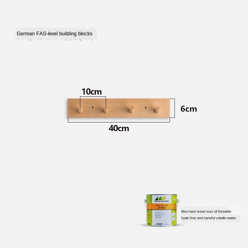 Perchero de madera de estilo nórdico para colgar en la pared, colgador de puerta, perchero decorativo para almacenamiento de llaves, muebles de madera de haya: A-4