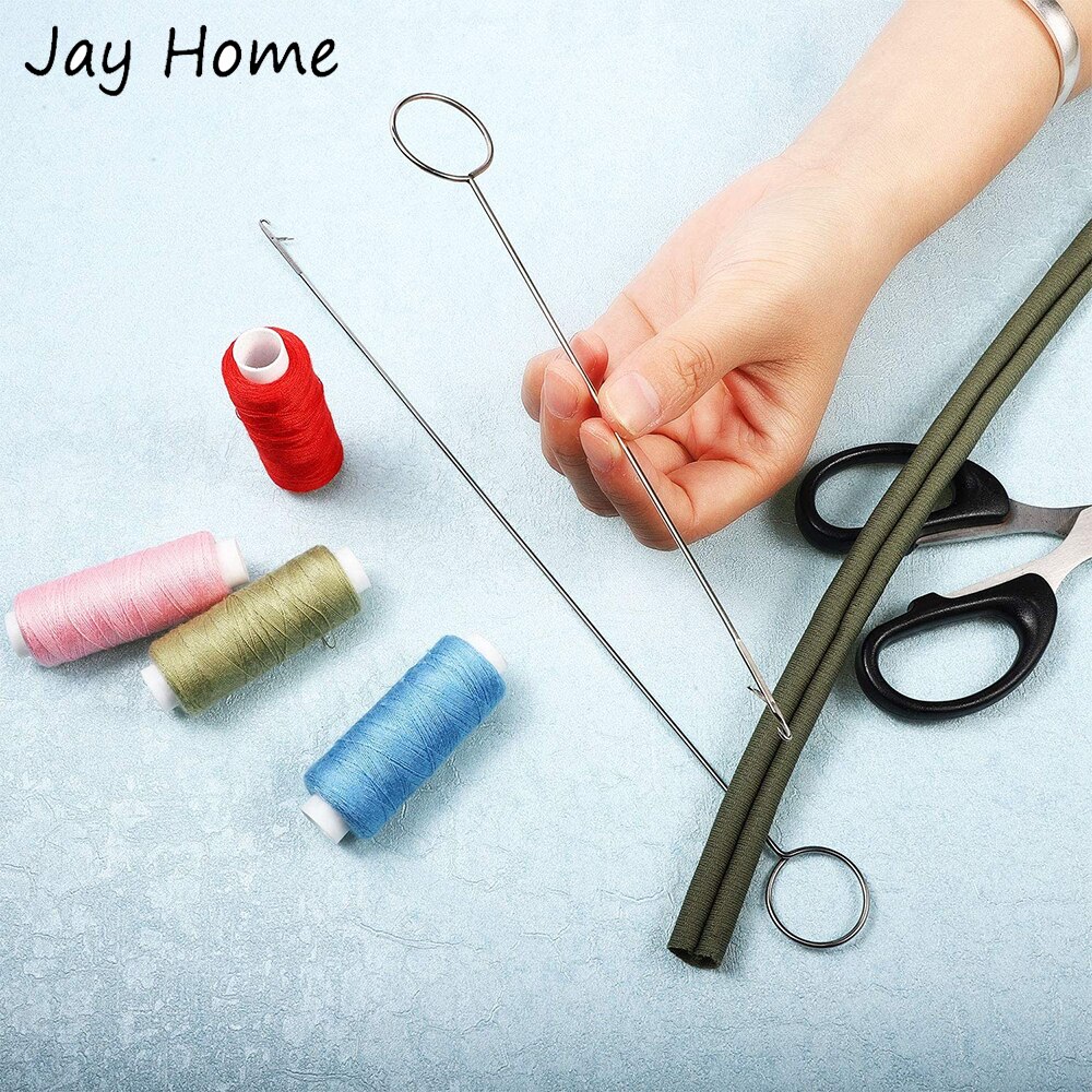 Naaien Loop Turner Haak Rvs Lange Korte Loop Turner Gereedschap Met Klink Voor Bandjes Stof Riemen Diy Breien Accessoires