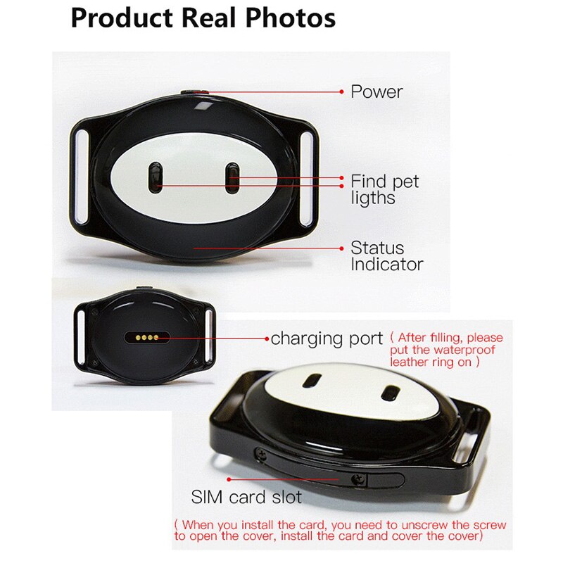 Impermeabile Collare dell'animale Domestico di GPS GSM inseguitore Reale localizzatore per I Cani di Trasporto APP traccia Dispositivo di Allarme