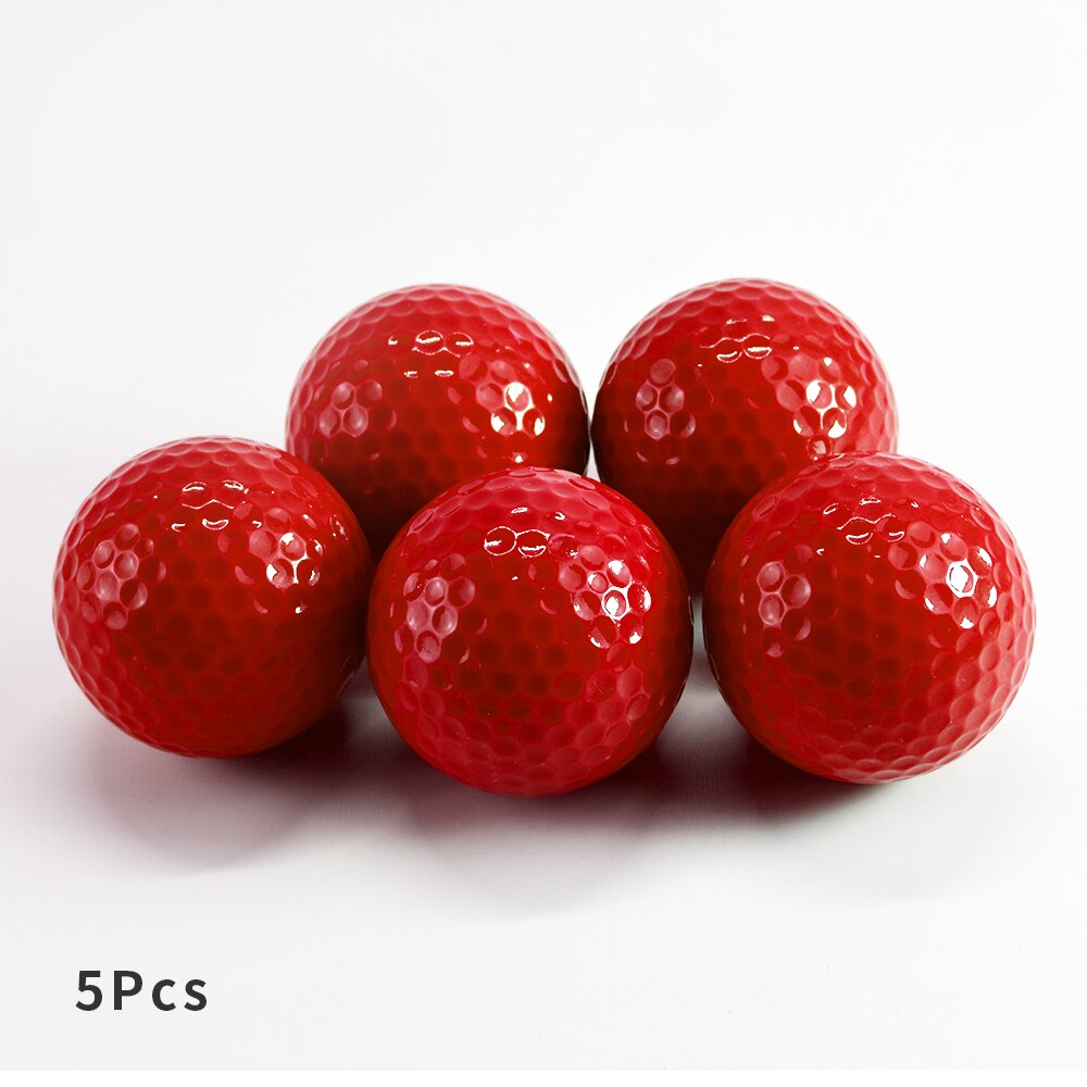 Golf Ball Practice Plastic Sports Home Indoor and Outdoor Resistant Training Red Yellow Blue Green Golf Ball Golf Accessories: Red 5Pcs