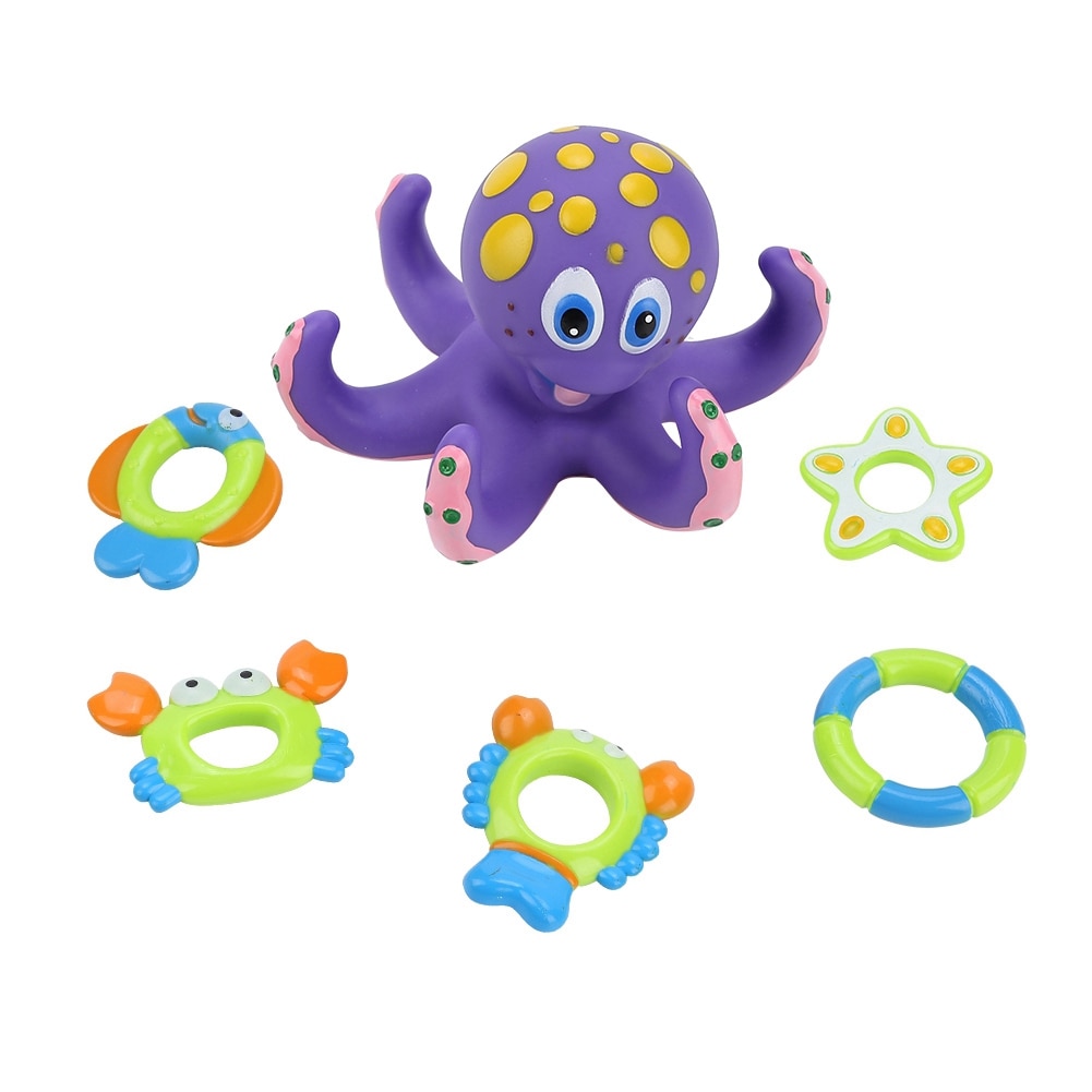 Baby badspeelgoed garnalen vis krab cirkel octopus cirkel speelgoed kinderen badkamer douches water speelgoed bad verjaardag strand speelgoed