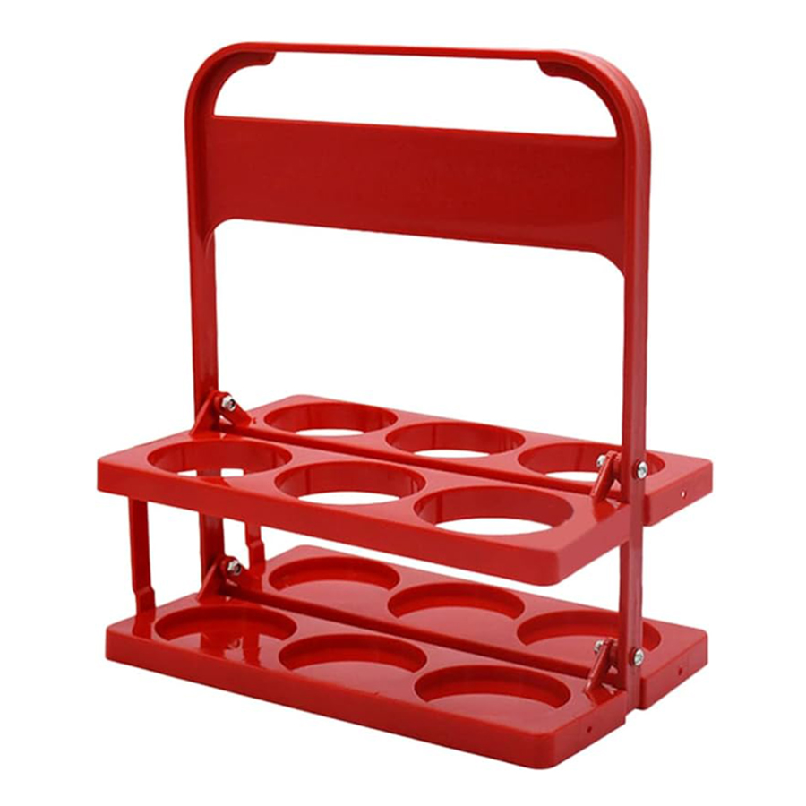 Bierflaschenträger, Getränketräger, Getränkeflasche, Bauernhaus-Stil, 6, Bierhalter, tragbar, faltbar, Getränketräger aus Kunststoff: Burgunderrot