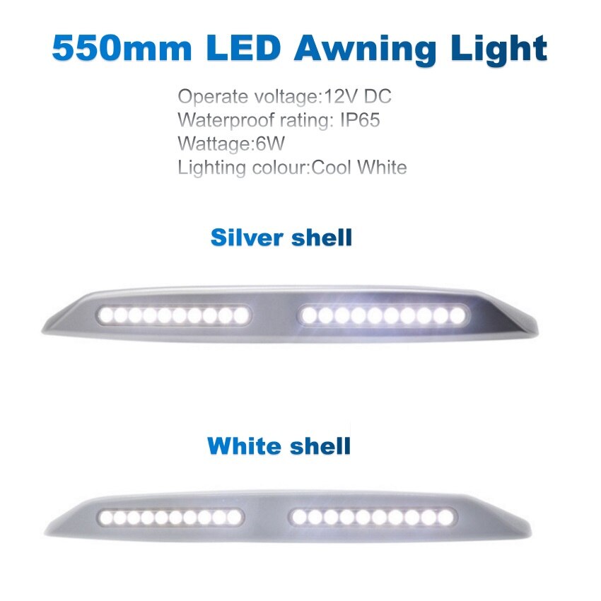 Exteriör led markis lampor  dc 12v veranda annex vägglampa bar för rvs husbil husvagn släp off road cool vit