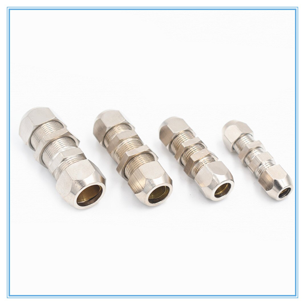 Copper plated nickel plated set plate/board/bulkhead straight through copper tube oil joint pm-6/8/10/12mm