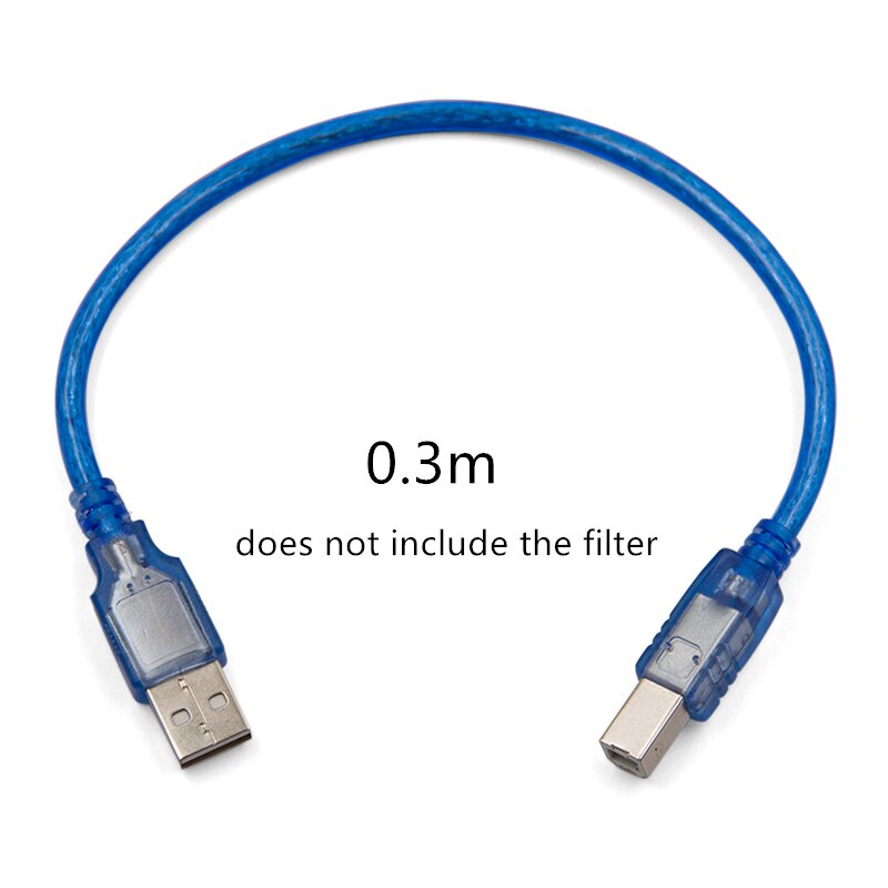 Usb 2.0 Printer Kabel Type A Male Naar B Male Dual Afscherming Hoge Snelheid Transparant Blauw Door 0.3M, 1.5M, 3M 5M (Ongeveer)