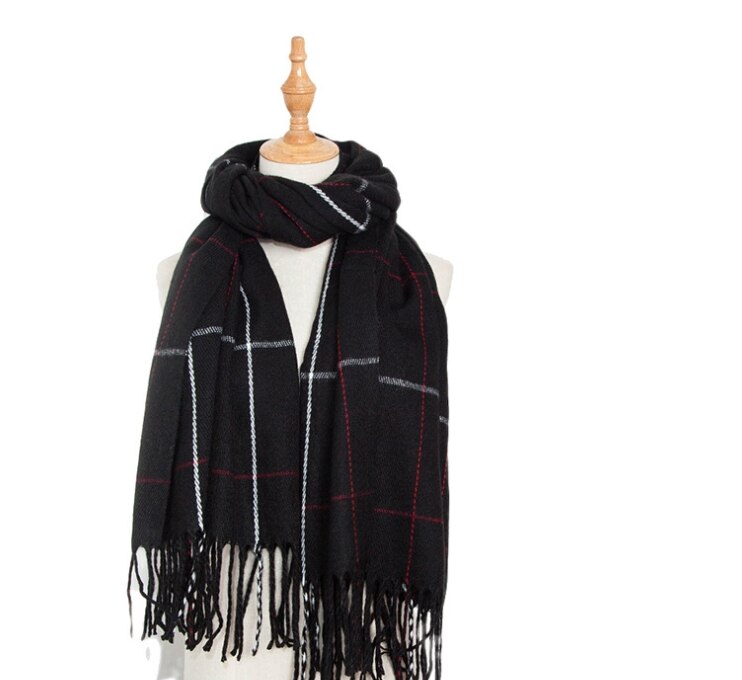 Herfst/winter effen sjaal sjaals dames dikke kwastjes sjaal 030