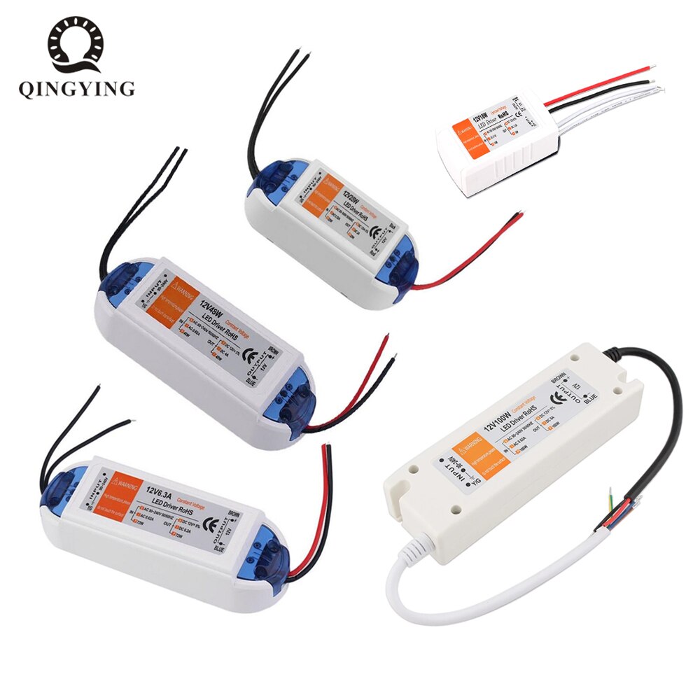Adaptateur pour bande LED, transformateur d'éclairage, AC110V 220V à DC 12V, pilote 18W 28W 30W 42W 48W 60W 72W 100W