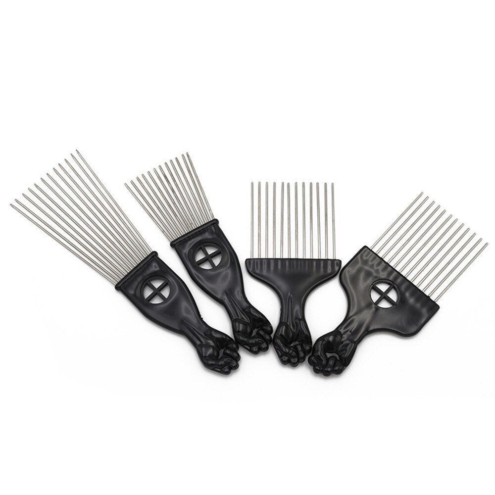 Peigne Afro en métal, 4 tailles, accessoire de coiffure et de coiffure, de Style , peigne de couleur noire