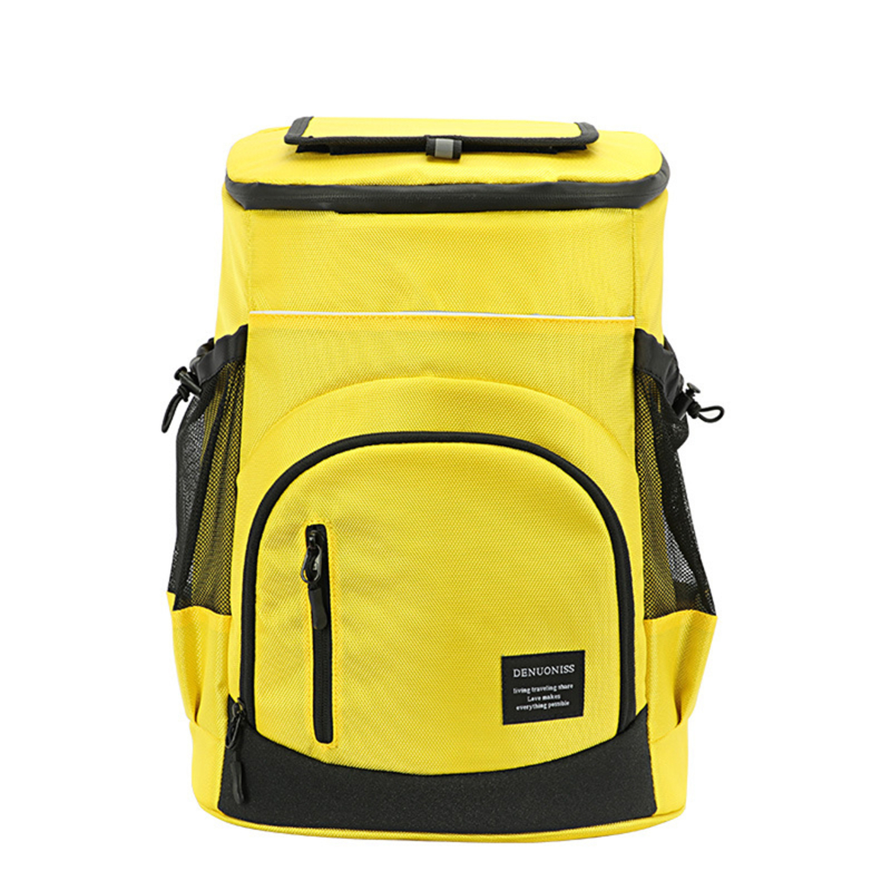 Bolsa térmica de 30L, mochila térmica grande y suave de 36 latas, bolsa aislante para nevera, viaje, playa, hielo, cerveza, mochila de almacenamiento de alimentos a prueba de fugas: Azul