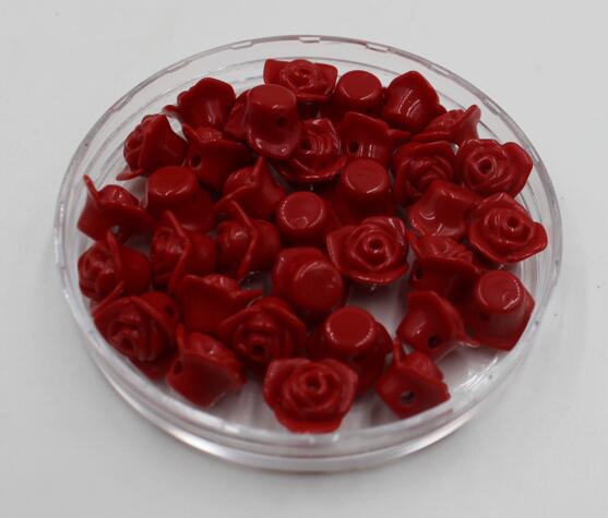 GHRQX Colorful roses loose beads DIY Beads Bracelet making 30 pcs: Red