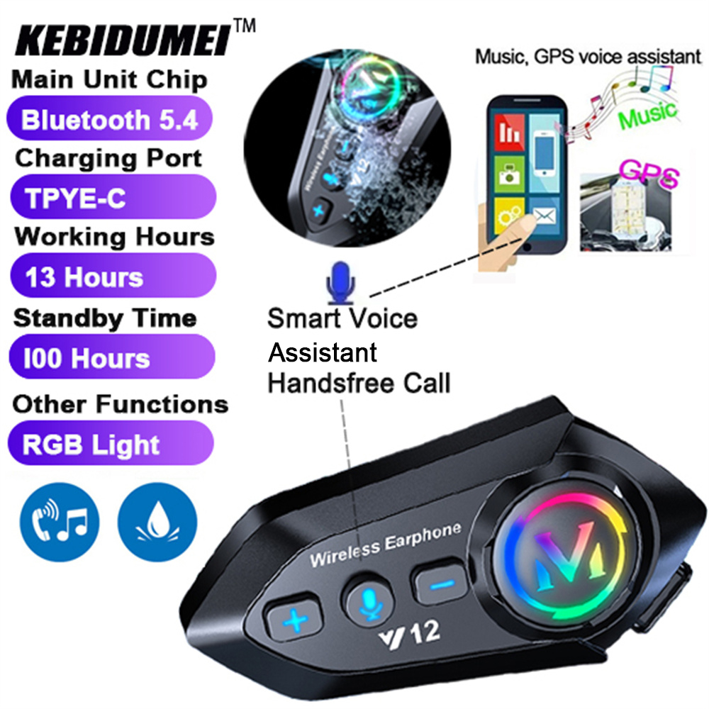 Casque Bluetooth étanche pour casque de moto, appel mains libres, réduction du bruit sans fil, lumière RVB, téléphone de sauna, BTAllemands