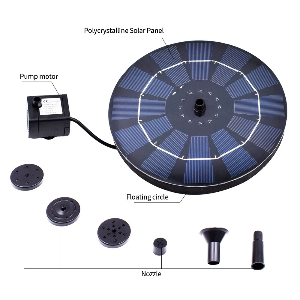 Solar Fountain Watering kit Power Solar Pump Pool Pond Submersible Waterfall Floating Solar Panel Water Fountain Garden Decor