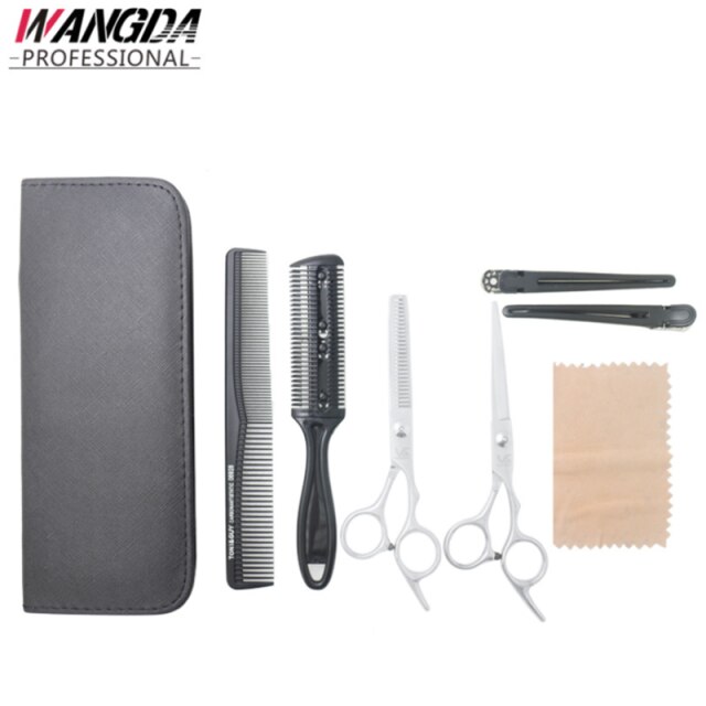 6.0 Inch Hairdressing Scissors Comb Set Hair Salon Haircut Hair Care Styling Set Is Also Used For Pet Hair Cutting: Silver Scissors Set