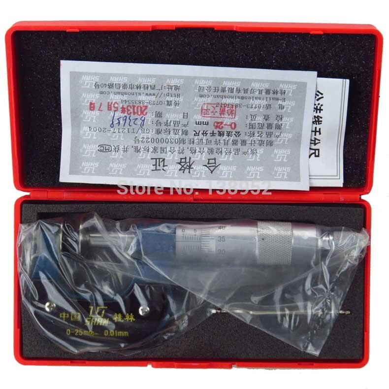 SHAN brand 0-25mm disk micrometer gear tooth micrometer Micrmetro Paper measuring pan head spiral micrometer