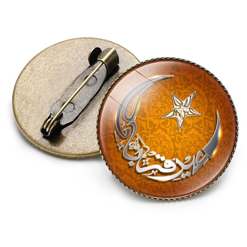 Metaal Glas Broche Vrouwen Charmant Kraag Pin Badge Moslim Islam Allah Sieraden Accessoires: 9