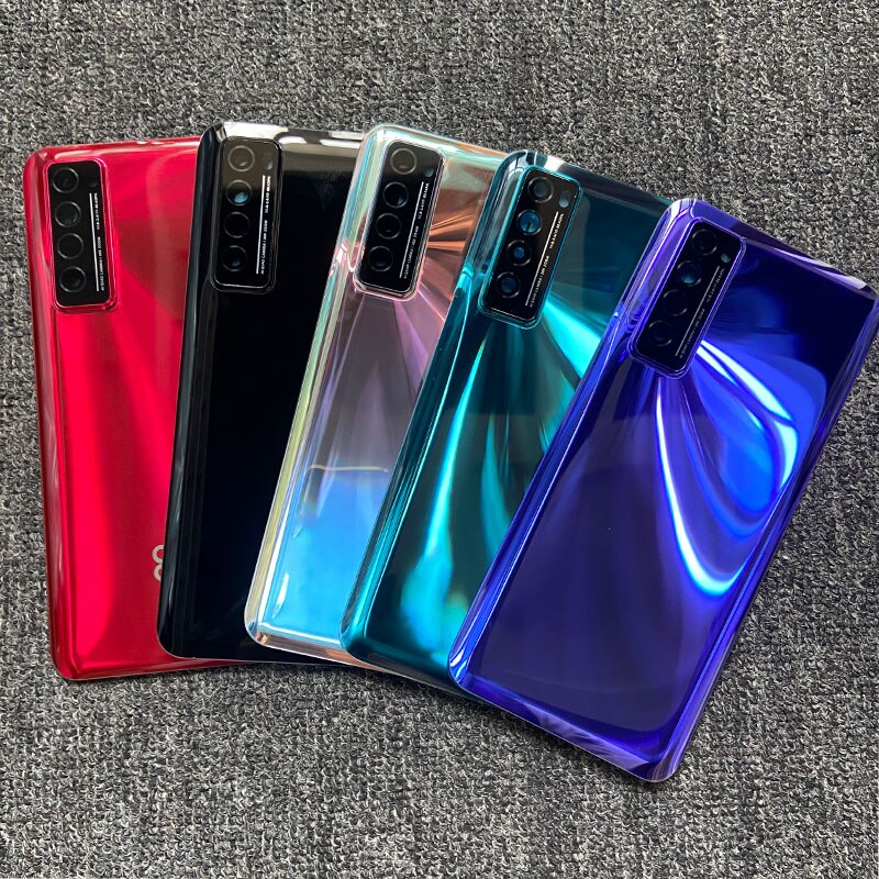 For Huawei Nova 7 5G Battery Cover Back Housing Glass Rear Door Case With Camera Lens+Adhesive Sticker JEF-AN00 NX9 AN20