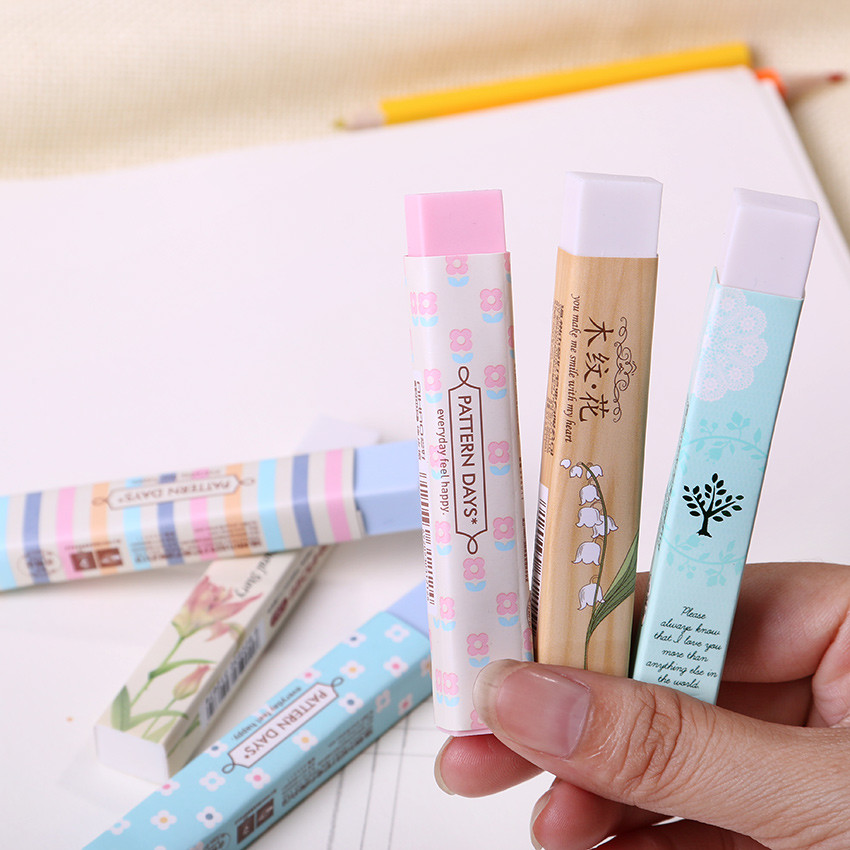 Goma de borrar de goma de dibujos animados Kawaii, goma para borrar de estudiante, escolar, 1 ud.