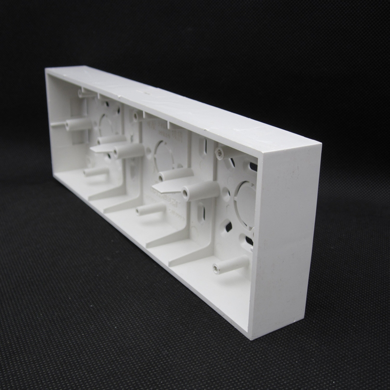2pcs 3-Gang 86 Type Wall Mounted Switch Box Universal Switch Socket Bottom Box Mounted Wire Box 260*86*32mm