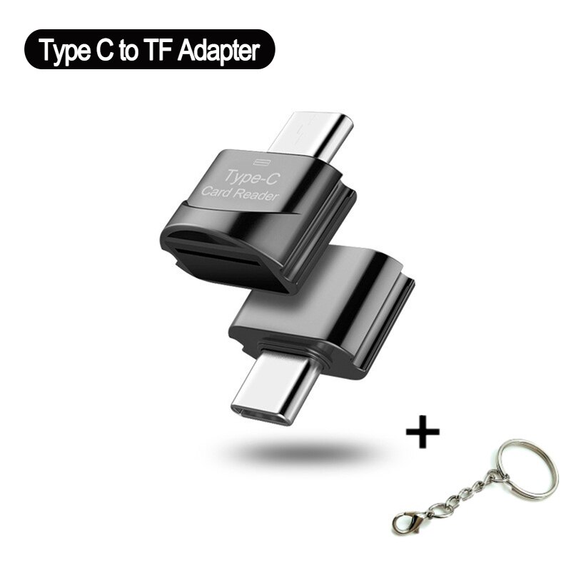 Otg naar type-c micro-sd tf-adapter, slimme geheugenkaartlezer voor samsung en huawei, micro-usb naar type-c micro-sd otg-adapter: A