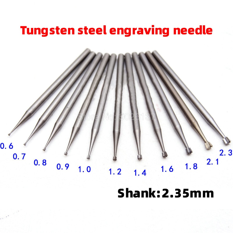 1 Pcs 2.35 MM Shank Tungsten Staal Bodhi Hout Nucleaire Carving Mes Wiel Olijf Metal Cutter Pin Naald Elektrische Holle frezen