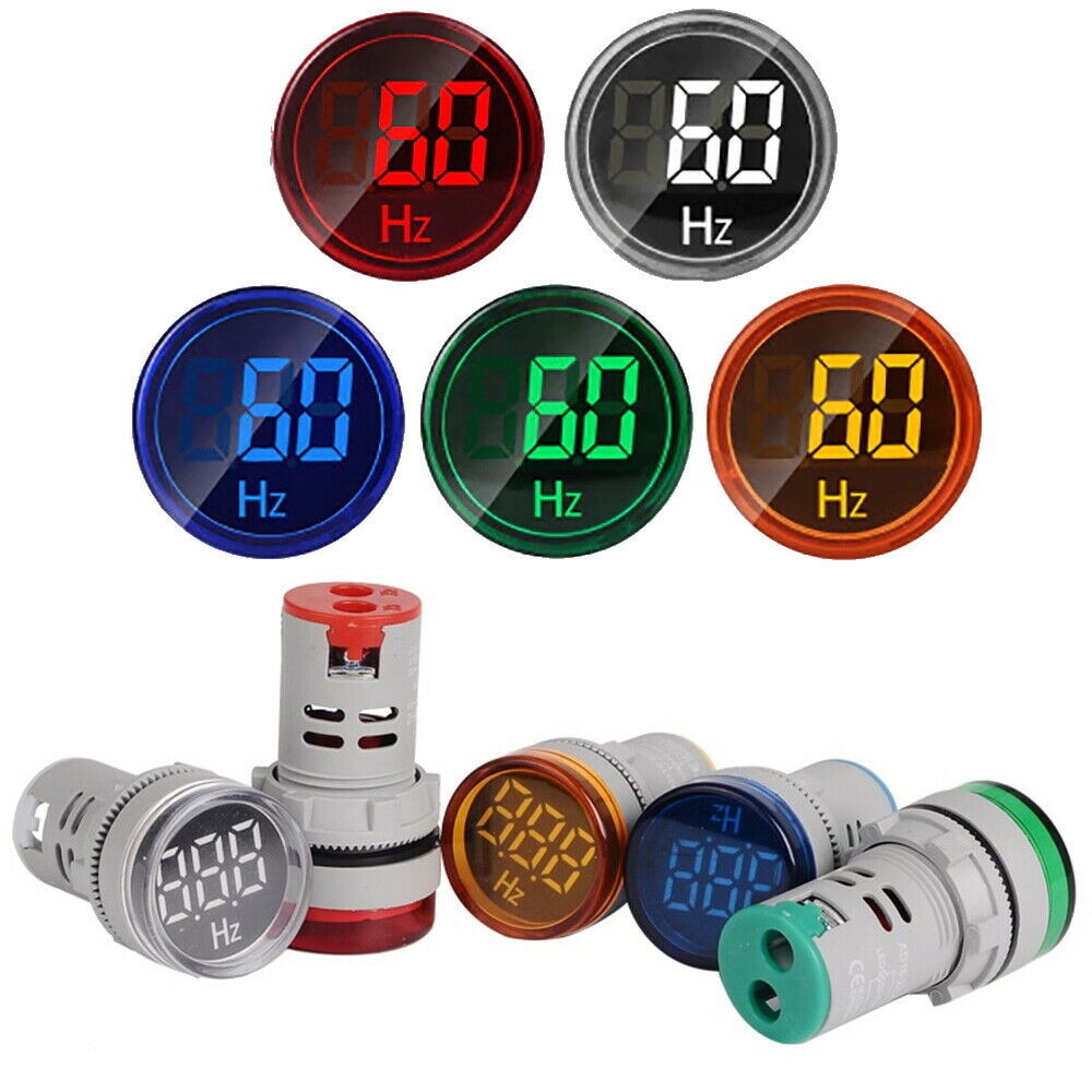Rund 22mm måleområde 0-99 hz digitalt display el hertz meter frekvensmåler indikator signal lys combo tester