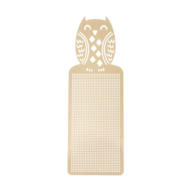 Marcapáginas de punto de cruz dorada y plata de Metal para manualidades de costura artesanal, Kit de punto de cruz con cuentas: Owl Gold