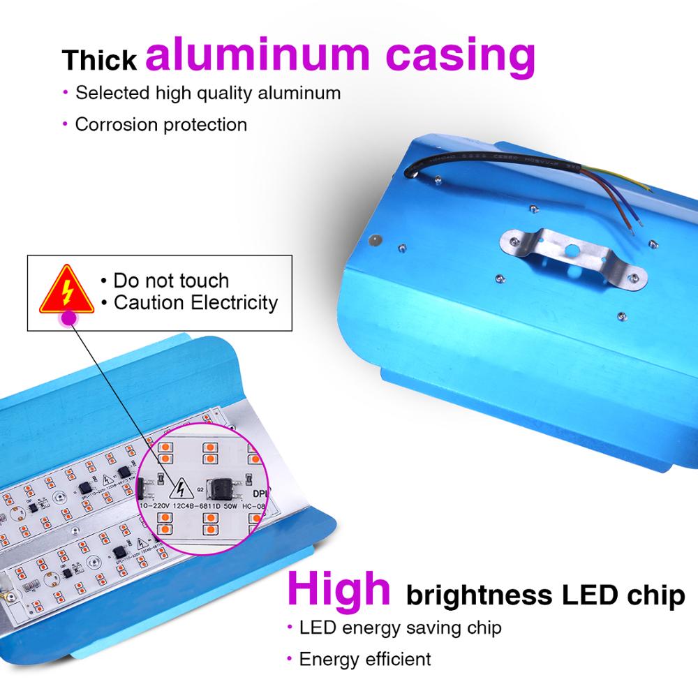 Borbede vokse lys 50w/100w 220v/110v fuldspektrum indendørs led plante vokse lys vandtæt oversvømmelseslys eu us stik