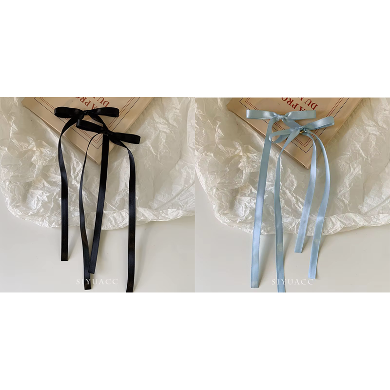 Pinzas para el cabello con lazos trenzados, cintas, coletas dobles, gorros ultra bonitos, horquillas largas dulces de estilo coreano a la , 2 uds.: Caqui oscuro