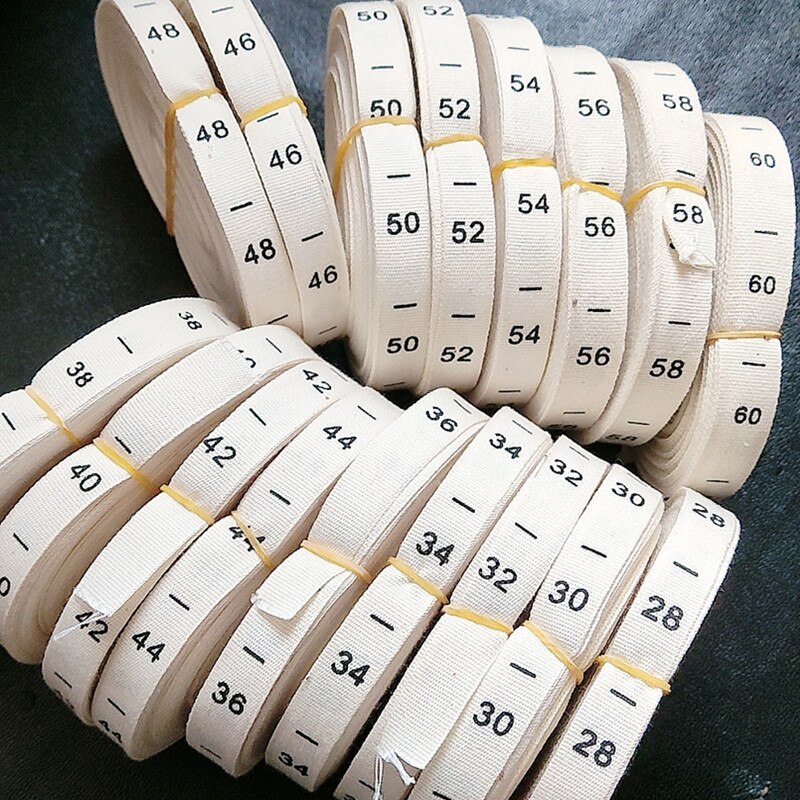 Nombre taille étiquettes 100PCS Coton vêtements impression étiquette de taille 28 30 32 34 36 38 40 42 44 46 48 50 52 54 56 58 60 accessoire De Vêtement