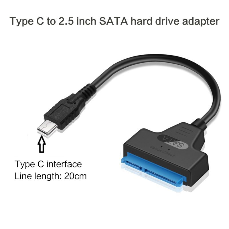 USB 3.0/2,0/Typ C zu 2,5 Zoll SATA Festplatte Adapter Konverter Kabel für 2,5 ''HDD/ SSD 28TE: Typ C zu SATA
