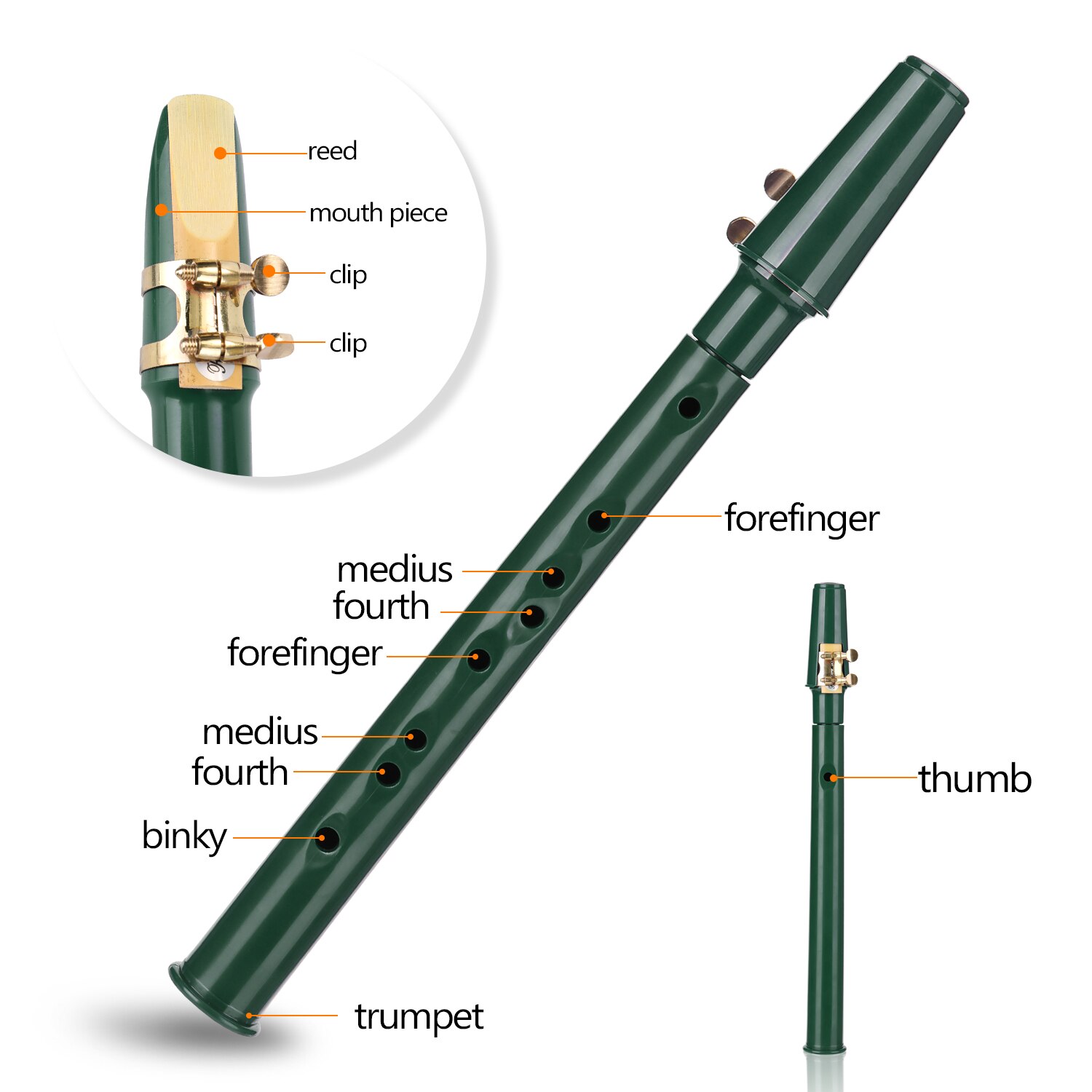 Pocket Saxophon - Mini Tragbares Holzblasinstrument - Mit Tragetasche - Anfängerfreundlich