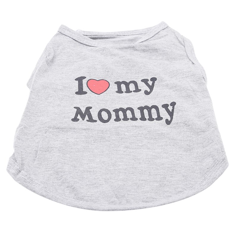 Mignon chien chat chemise vêtements pour animaux de compagnie printemps été gilet respirant pour chats petits chiens carlin chaton tenue: mom S