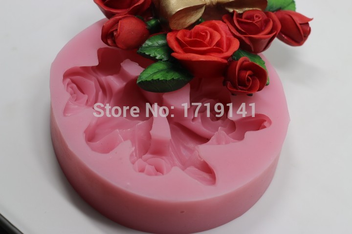 Moules en silicone fleur de rose biscuit | Moules en forme de gâteau Fondant en silicone, moule Pace roses sèches