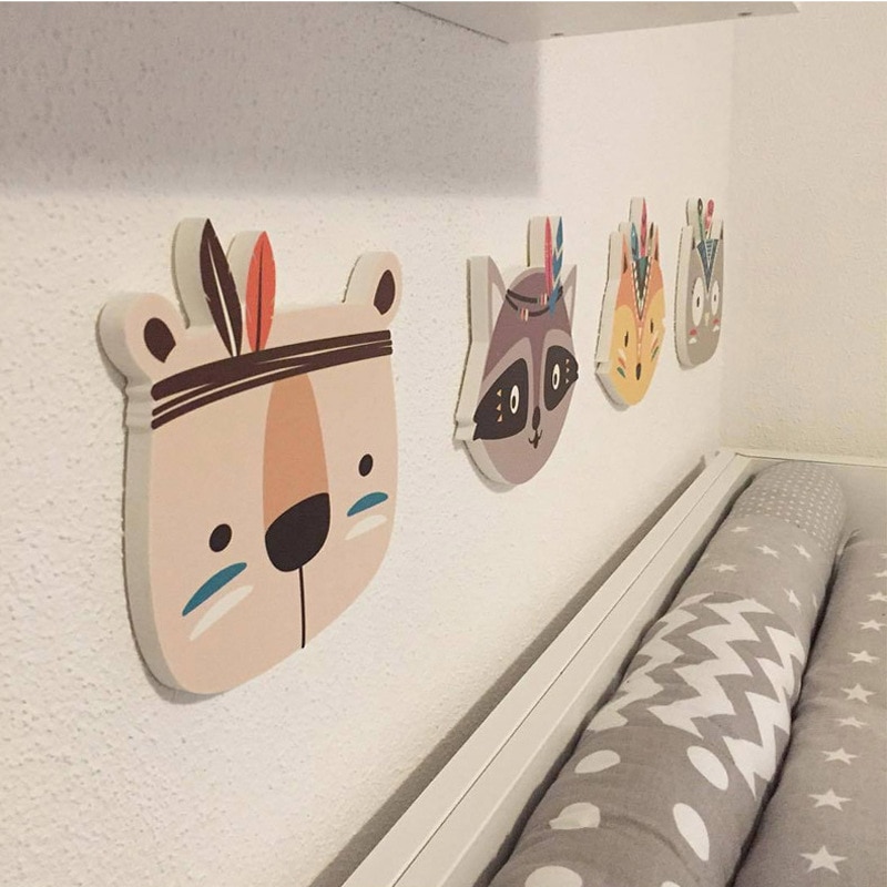 Ins Cartoon Animals Fox Newborn Baby in the Crib Decor Infant Room Decor Photography Props Baby Bedroom Decoration